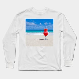 Red cocktail on the beach Long Sleeve T-Shirt